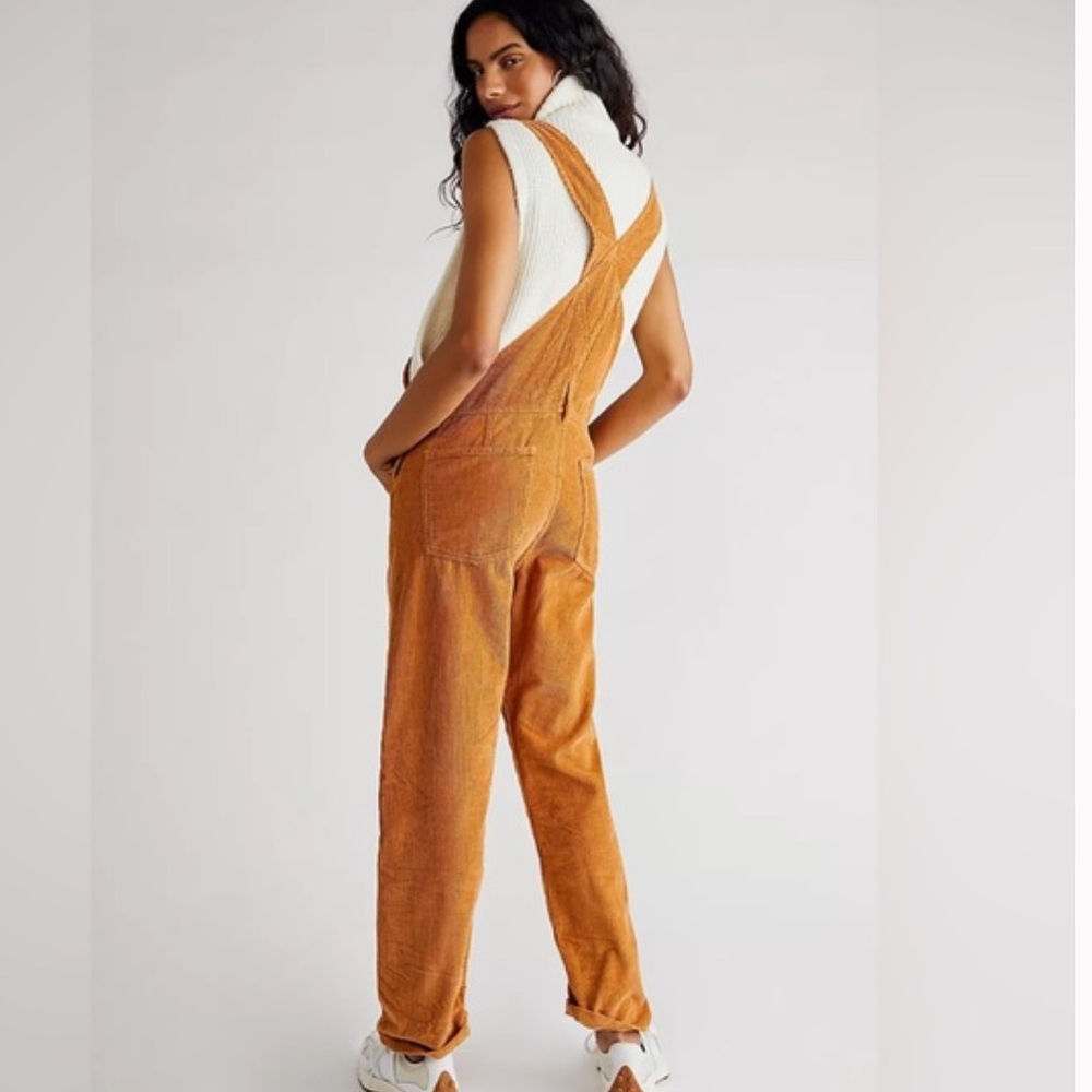 Free People We the Free Tan Corduroy Overalls (size L) - Picture 3 of 9